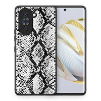 Thumbnail for Θήκη Huawei Nova 10 White Snake Animal από τη Smartfits με σχέδιο στο πίσω μέρος και μαύρο περίβλημα | Huawei Nova 10 White Snake Animal case with colorful back and black bezels