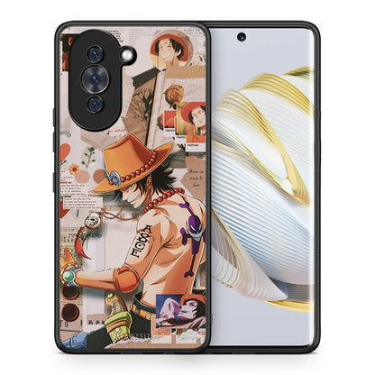 Θήκη Huawei Nova 10 Anime Collage από τη Smartfits με σχέδιο στο πίσω μέρος και μαύρο περίβλημα | Huawei Nova 10 Anime Collage case with colorful back and black bezels