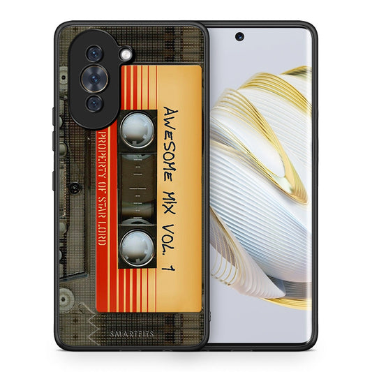 Θήκη Huawei Nova 10 Awesome Mix από τη Smartfits με σχέδιο στο πίσω μέρος και μαύρο περίβλημα | Huawei Nova 10 Awesome Mix case with colorful back and black bezels