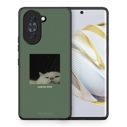 Θήκη Huawei Nova 10 Bitch Surprise από τη Smartfits με σχέδιο στο πίσω μέρος και μαύρο περίβλημα | Huawei Nova 10 Bitch Surprise case with colorful back and black bezels