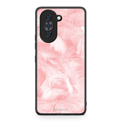 33 - Huawei Nova 10 Pink Feather Boho case, cover, bumper