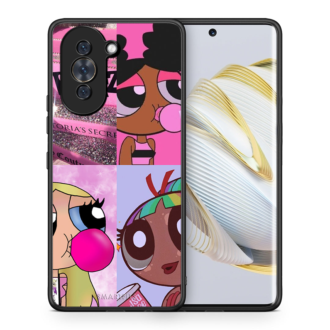 Θήκη Αγίου Βαλεντίνου Huawei Nova 10 Bubble Girls από τη Smartfits με σχέδιο στο πίσω μέρος και μαύρο περίβλημα | Huawei Nova 10 Bubble Girls case with colorful back and black bezels