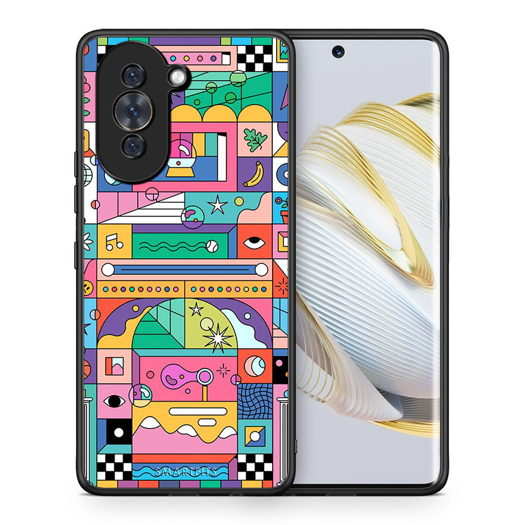 Θήκη Huawei Nova 10 Bubbles Soap από τη Smartfits με σχέδιο στο πίσω μέρος και μαύρο περίβλημα | Huawei Nova 10 Bubbles Soap case with colorful back and black bezels