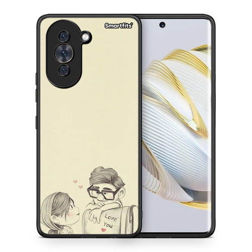 Θήκη Huawei Nova 10 Carl And Ellie από τη Smartfits με σχέδιο στο πίσω μέρος και μαύρο περίβλημα | Huawei Nova 10 Carl And Ellie case with colorful back and black bezels