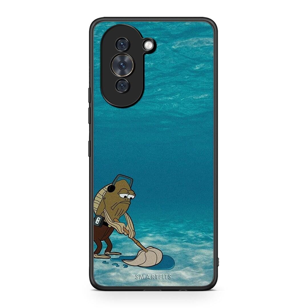 Huawei Nova 10 Clean The Ocean Θήκη από τη Smartfits με σχέδιο στο πίσω μέρος και μαύρο περίβλημα | Smartphone case with colorful back and black bezels by Smartfits