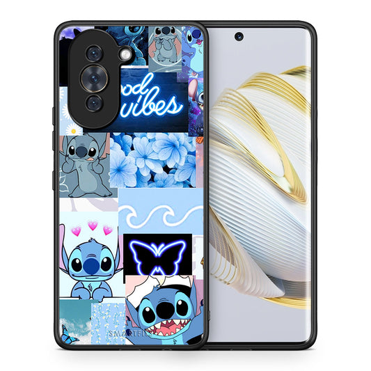 Θήκη Αγίου Βαλεντίνου Huawei Nova 10 Collage Good Vibes από τη Smartfits με σχέδιο στο πίσω μέρος και μαύρο περίβλημα | Huawei Nova 10 Collage Good Vibes case with colorful back and black bezels