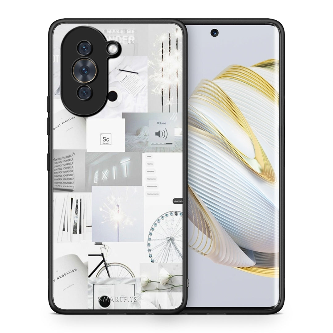 Θήκη Αγίου Βαλεντίνου Huawei Nova 10 Collage Make Me Wonder από τη Smartfits με σχέδιο στο πίσω μέρος και μαύρο περίβλημα | Huawei Nova 10 Collage Make Me Wonder case with colorful back and black bezels