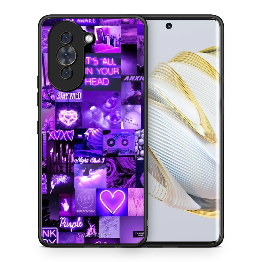 Θήκη Αγίου Βαλεντίνου Huawei Nova 10 Collage Stay Wild από τη Smartfits με σχέδιο στο πίσω μέρος και μαύρο περίβλημα | Huawei Nova 10 Collage Stay Wild case with colorful back and black bezels