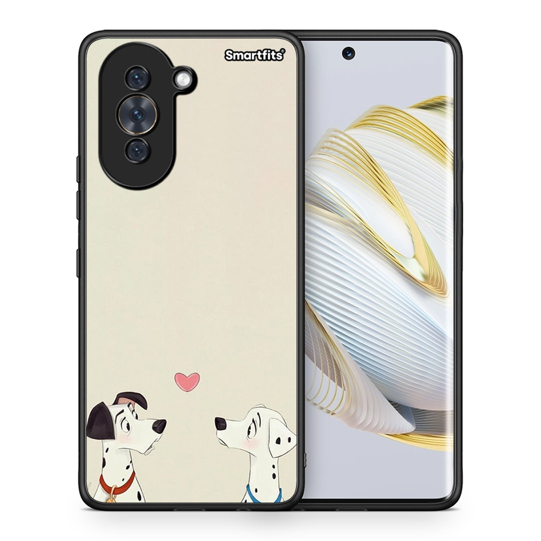 Θήκη Huawei Nova 10 Dalmatians Love από τη Smartfits με σχέδιο στο πίσω μέρος και μαύρο περίβλημα | Huawei Nova 10 Dalmatians Love case with colorful back and black bezels