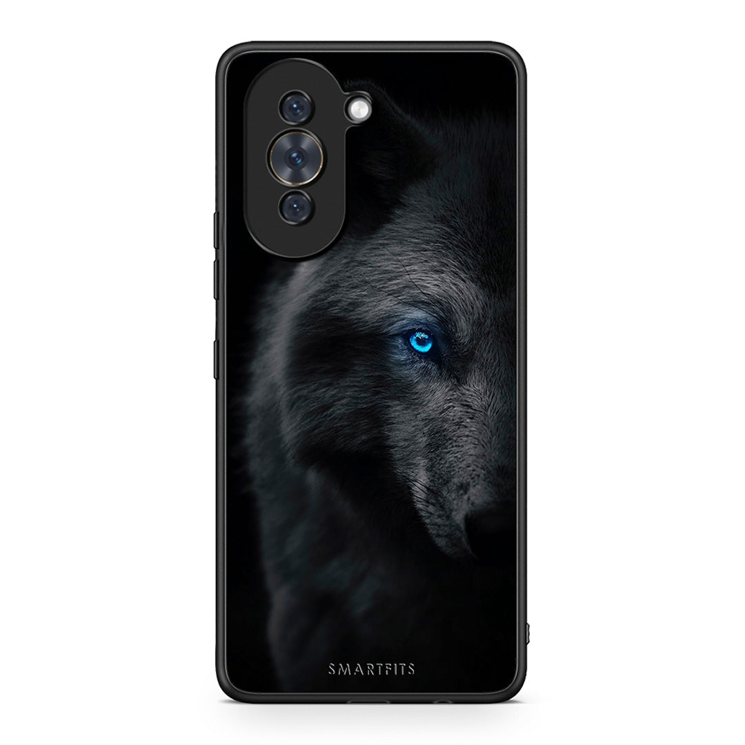 Huawei Nova 10 Dark Wolf θήκη από τη Smartfits με σχέδιο στο πίσω μέρος και μαύρο περίβλημα | Smartphone case with colorful back and black bezels by Smartfits