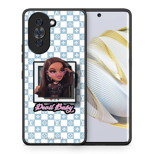 Θήκη Αγίου Βαλεντίνου Huawei Nova 10 Devil Baby από τη Smartfits με σχέδιο στο πίσω μέρος και μαύρο περίβλημα | Huawei Nova 10 Devil Baby case with colorful back and black bezels