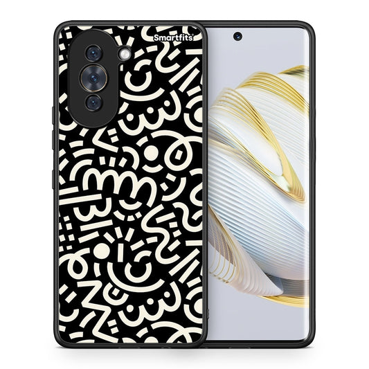 Θήκη Huawei Nova 10 Doodle Art από τη Smartfits με σχέδιο στο πίσω μέρος και μαύρο περίβλημα | Huawei Nova 10 Doodle Art case with colorful back and black bezels