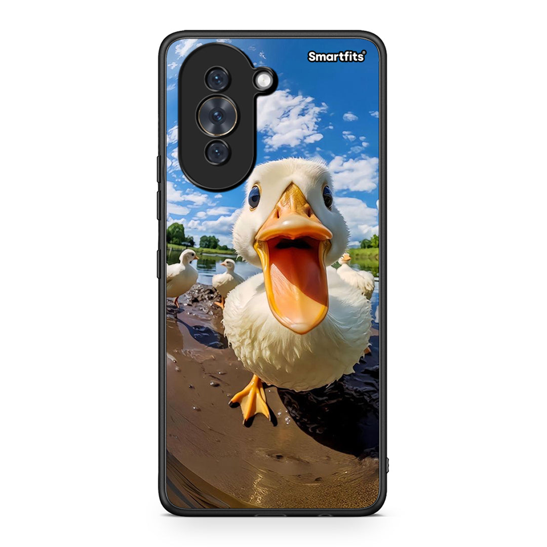 Huawei Nova 10 Duck Face θήκη από τη Smartfits με σχέδιο στο πίσω μέρος και μαύρο περίβλημα | Smartphone case with colorful back and black bezels by Smartfits