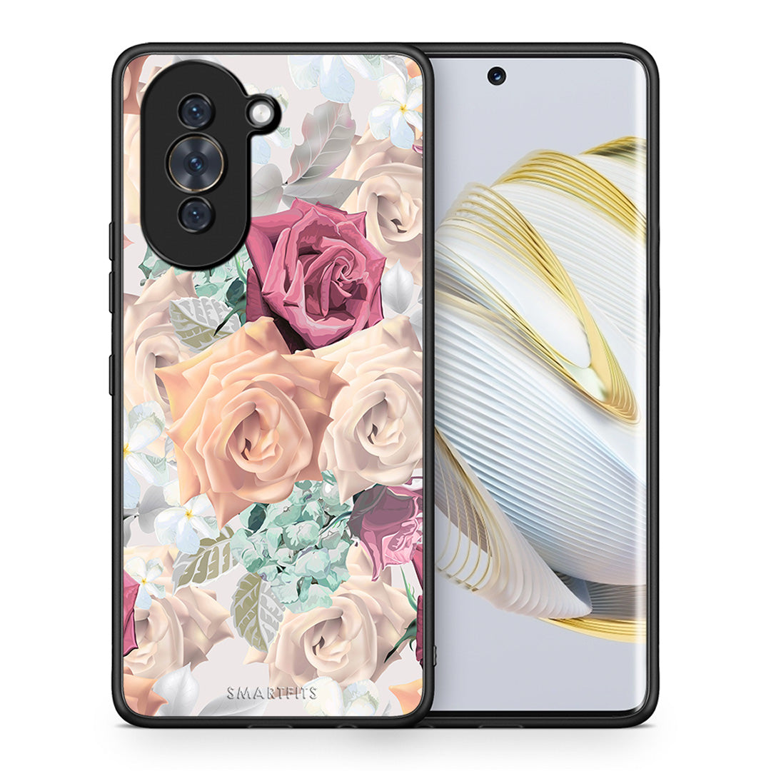 Θήκη Huawei Nova 10 Bouquet Floral από τη Smartfits με σχέδιο στο πίσω μέρος και μαύρο περίβλημα | Huawei Nova 10 Bouquet Floral case with colorful back and black bezels