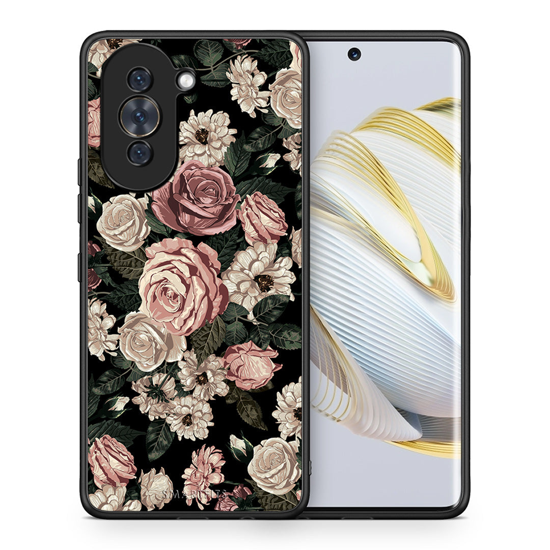 Θήκη Huawei Nova 10 Wild Roses Flower από τη Smartfits με σχέδιο στο πίσω μέρος και μαύρο περίβλημα | Huawei Nova 10 Wild Roses Flower case with colorful back and black bezels