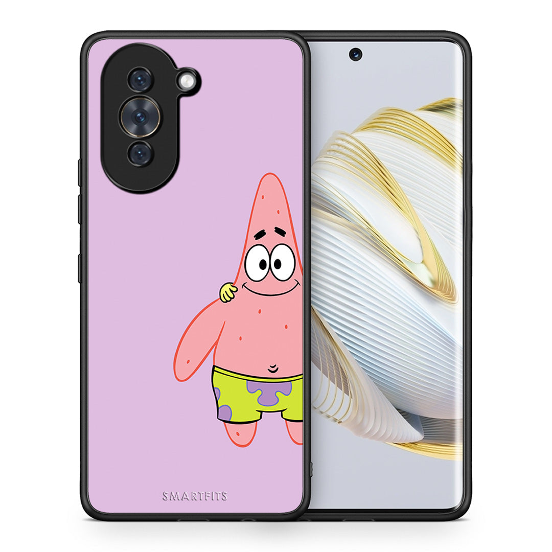 Θήκη Huawei Nova 10 Friends Patrick από τη Smartfits με σχέδιο στο πίσω μέρος και μαύρο περίβλημα | Huawei Nova 10 Friends Patrick case with colorful back and black bezels