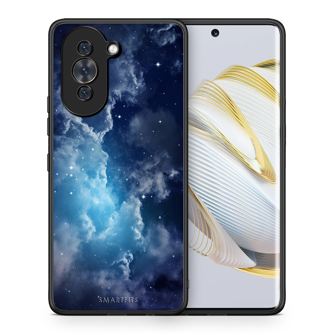 Θήκη Huawei Nova 10 Blue Sky Galaxy από τη Smartfits με σχέδιο στο πίσω μέρος και μαύρο περίβλημα | Huawei Nova 10 Blue Sky Galaxy case with colorful back and black bezels