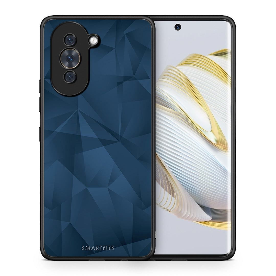 Θήκη Huawei Nova 10 Blue Abstract Geometric από τη Smartfits με σχέδιο στο πίσω μέρος και μαύρο περίβλημα | Huawei Nova 10 Blue Abstract Geometric case with colorful back and black bezels