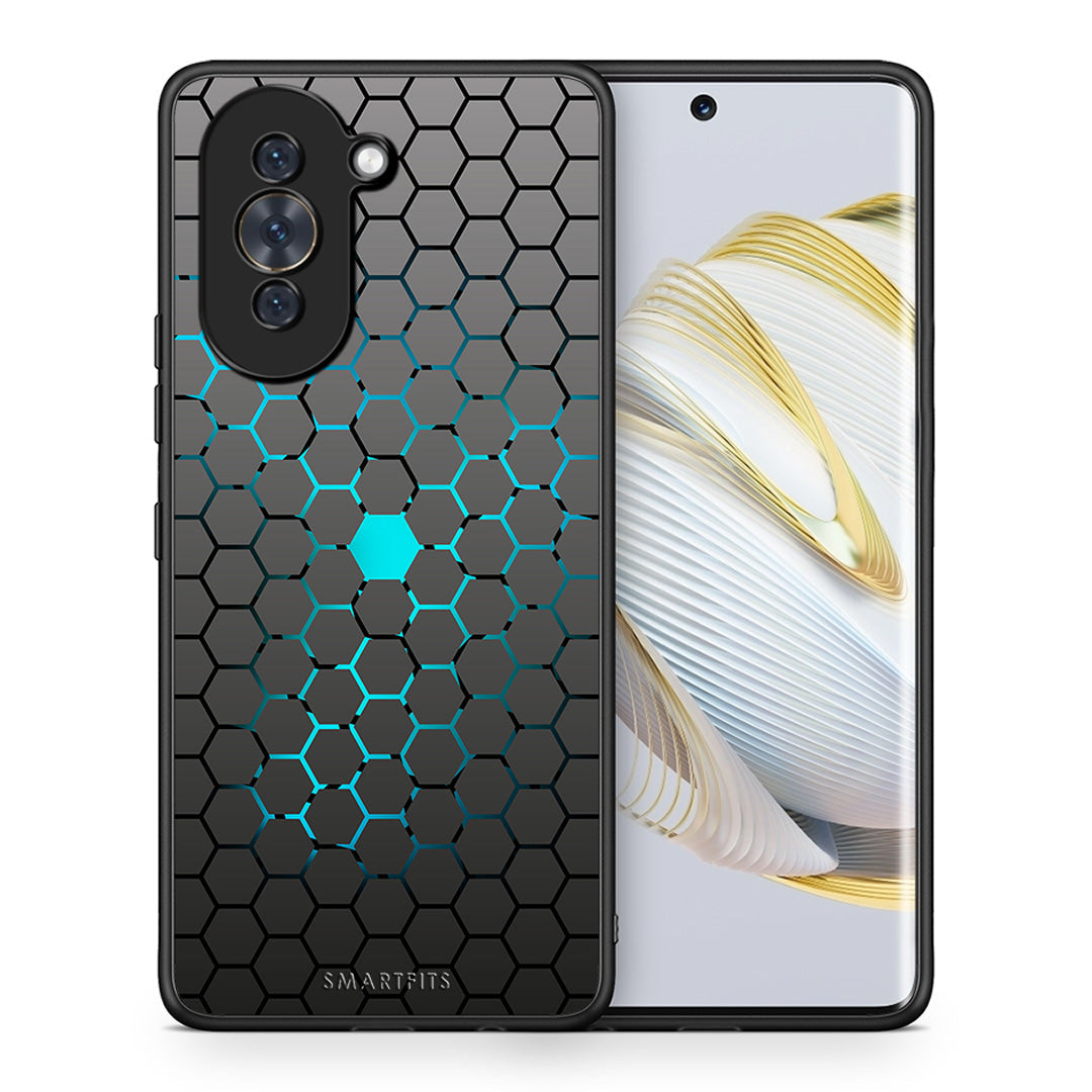 Θήκη Huawei Nova 10 Hexagonal Geometric από τη Smartfits με σχέδιο στο πίσω μέρος και μαύρο περίβλημα | Huawei Nova 10 Hexagonal Geometric case with colorful back and black bezels