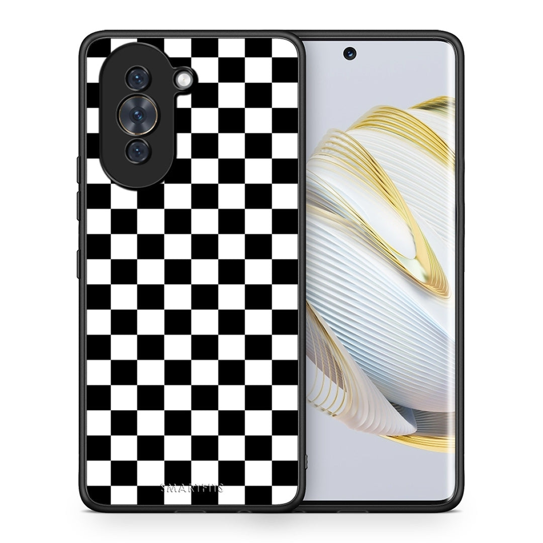 Θήκη Huawei Nova 10 Squares Geometric από τη Smartfits με σχέδιο στο πίσω μέρος και μαύρο περίβλημα | Huawei Nova 10 Squares Geometric case with colorful back and black bezels