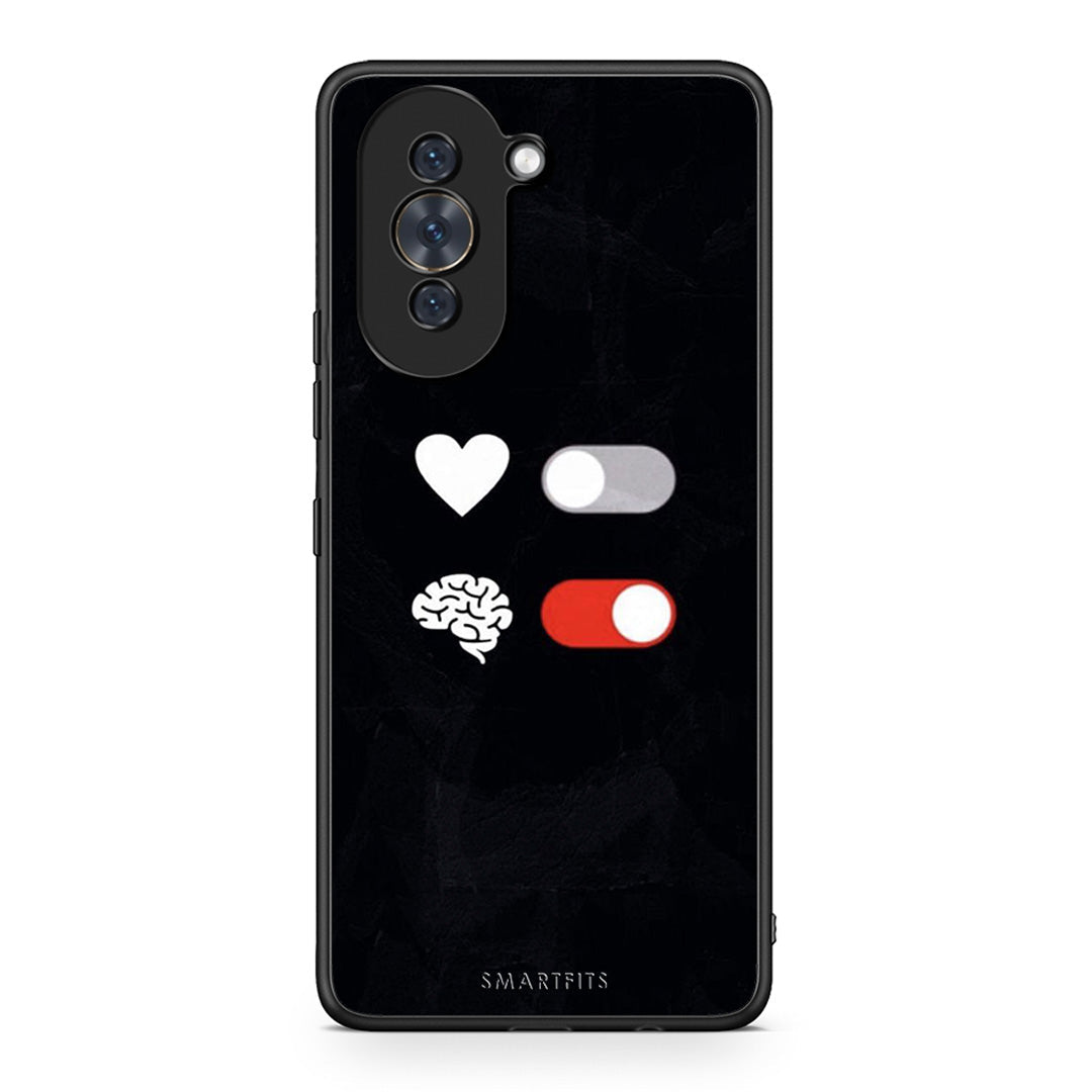 Huawei Nova 10 Heart Vs Brain Θήκη Αγίου Βαλεντίνου από τη Smartfits με σχέδιο στο πίσω μέρος και μαύρο περίβλημα | Smartphone case with colorful back and black bezels by Smartfits