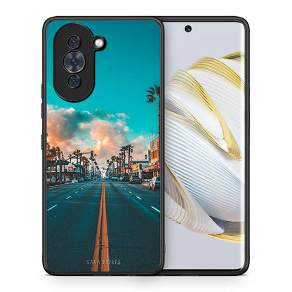 Θήκη Huawei Nova 10 City Landscape από τη Smartfits με σχέδιο στο πίσω μέρος και μαύρο περίβλημα | Huawei Nova 10 City Landscape case with colorful back and black bezels