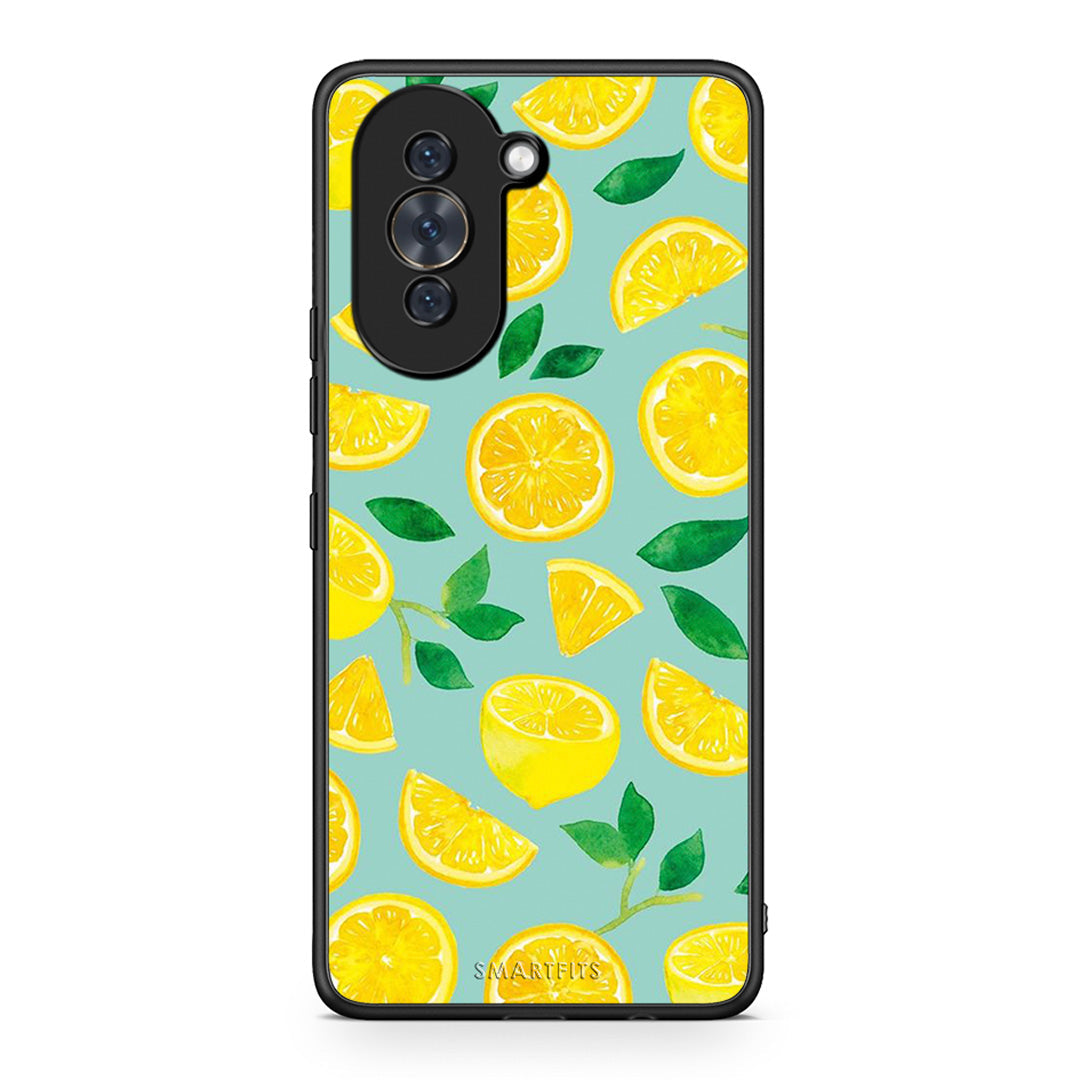 Huawei Nova 10 Lemons θήκη από τη Smartfits με σχέδιο στο πίσω μέρος και μαύρο περίβλημα | Smartphone case with colorful back and black bezels by Smartfits
