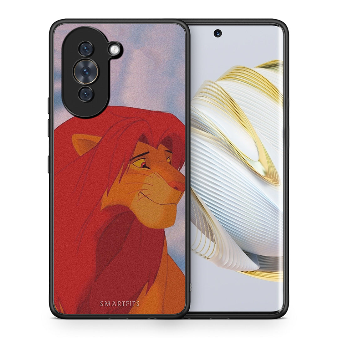 Θήκη Αγίου Βαλεντίνου Huawei Nova 10 Lion Love 1 από τη Smartfits με σχέδιο στο πίσω μέρος και μαύρο περίβλημα | Huawei Nova 10 Lion Love 1 case with colorful back and black bezels