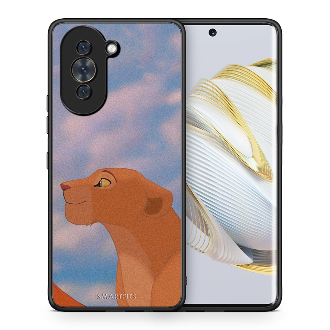 Θήκη Αγίου Βαλεντίνου Huawei Nova 10 Lion Love 2 από τη Smartfits με σχέδιο στο πίσω μέρος και μαύρο περίβλημα | Huawei Nova 10 Lion Love 2 case with colorful back and black bezels