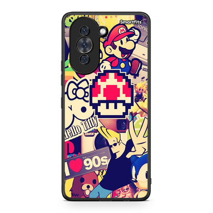 Huawei Nova 10 Love The 90s θήκη από τη Smartfits με σχέδιο στο πίσω μέρος και μαύρο περίβλημα | Smartphone case with colorful back and black bezels by Smartfits