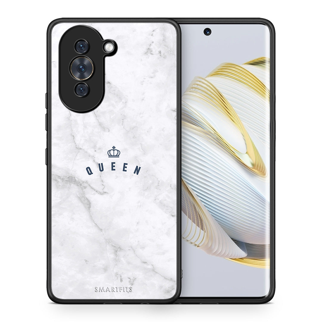 Θήκη Huawei Nova 10 Queen Marble από τη Smartfits με σχέδιο στο πίσω μέρος και μαύρο περίβλημα | Huawei Nova 10 Queen Marble case with colorful back and black bezels