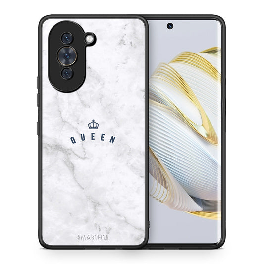 Θήκη Huawei Nova 10 Queen Marble από τη Smartfits με σχέδιο στο πίσω μέρος και μαύρο περίβλημα | Huawei Nova 10 Queen Marble case with colorful back and black bezels