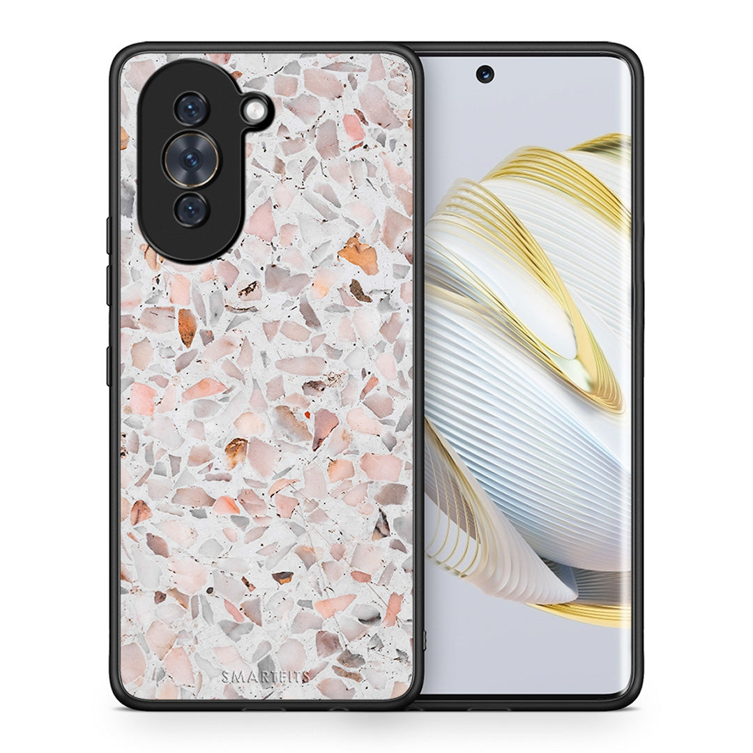 Θήκη Huawei Nova 10 Marble Terrazzo από τη Smartfits με σχέδιο στο πίσω μέρος και μαύρο περίβλημα | Huawei Nova 10 Marble Terrazzo case with colorful back and black bezels