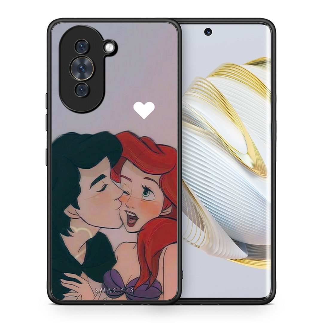 Θήκη Αγίου Βαλεντίνου Huawei Nova 10 Mermaid Love από τη Smartfits με σχέδιο στο πίσω μέρος και μαύρο περίβλημα | Huawei Nova 10 Mermaid Love case with colorful back and black bezels