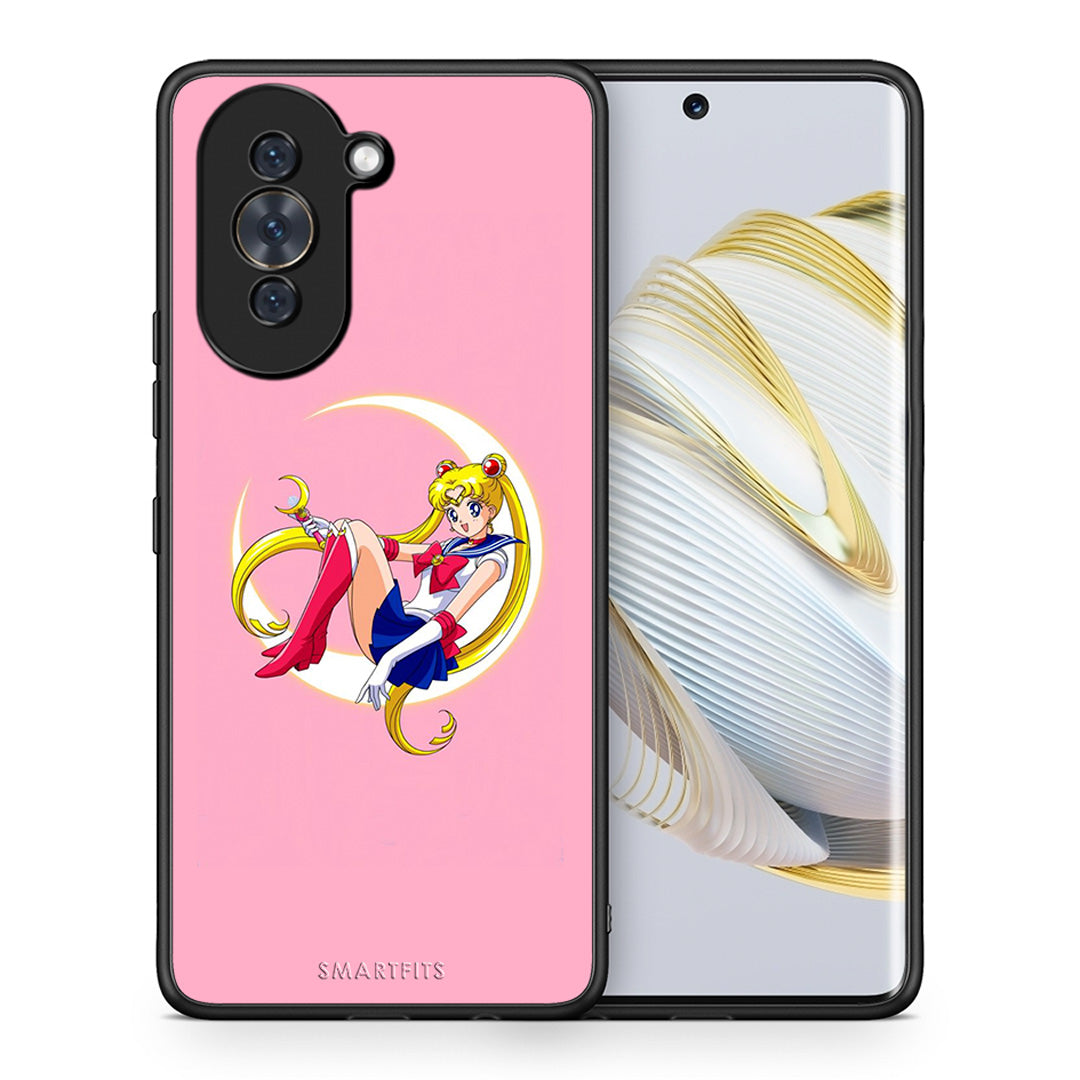 Θήκη Huawei Nova 10 Moon Girl από τη Smartfits με σχέδιο στο πίσω μέρος και μαύρο περίβλημα | Huawei Nova 10 Moon Girl case with colorful back and black bezels