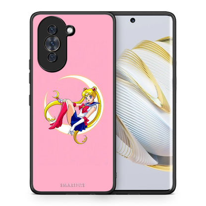 Θήκη Huawei Nova 10 Moon Girl από τη Smartfits με σχέδιο στο πίσω μέρος και μαύρο περίβλημα | Huawei Nova 10 Moon Girl case with colorful back and black bezels