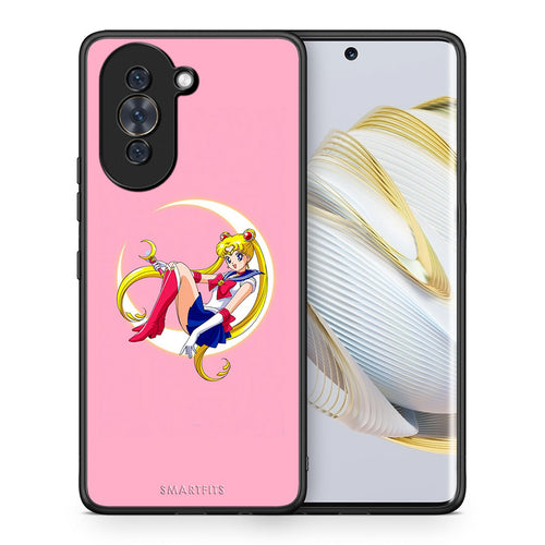 Θήκη Huawei Nova 10 Moon Girl από τη Smartfits με σχέδιο στο πίσω μέρος και μαύρο περίβλημα | Huawei Nova 10 Moon Girl case with colorful back and black bezels