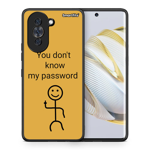 Θήκη Huawei Nova 10 My Password από τη Smartfits με σχέδιο στο πίσω μέρος και μαύρο περίβλημα | Huawei Nova 10 My Password case with colorful back and black bezels