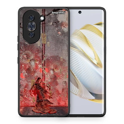 Θήκη Huawei Nova 10 Nezuko Kamado από τη Smartfits με σχέδιο στο πίσω μέρος και μαύρο περίβλημα | Huawei Nova 10 Nezuko Kamado case with colorful back and black bezels