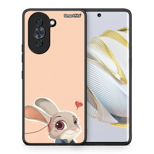 Θήκη Huawei Nova 10 Nick Wilde And Judy Hopps Love 2 από τη Smartfits με σχέδιο στο πίσω μέρος και μαύρο περίβλημα | Huawei Nova 10 Nick Wilde And Judy Hopps Love 2 case with colorful back and black bezels