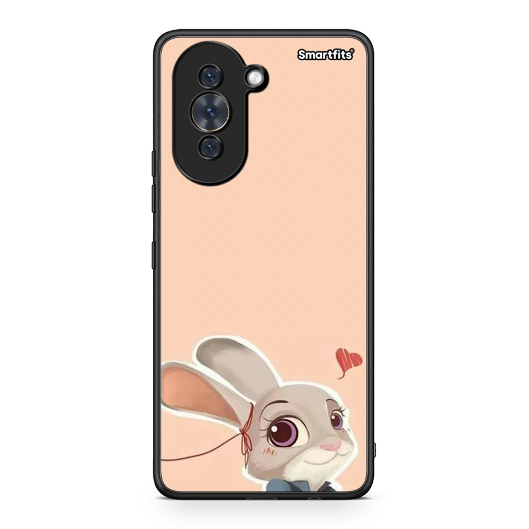 Huawei Nova 10 Nick Wilde And Judy Hopps Love 2 θήκη από τη Smartfits με σχέδιο στο πίσω μέρος και μαύρο περίβλημα | Smartphone case with colorful back and black bezels by Smartfits