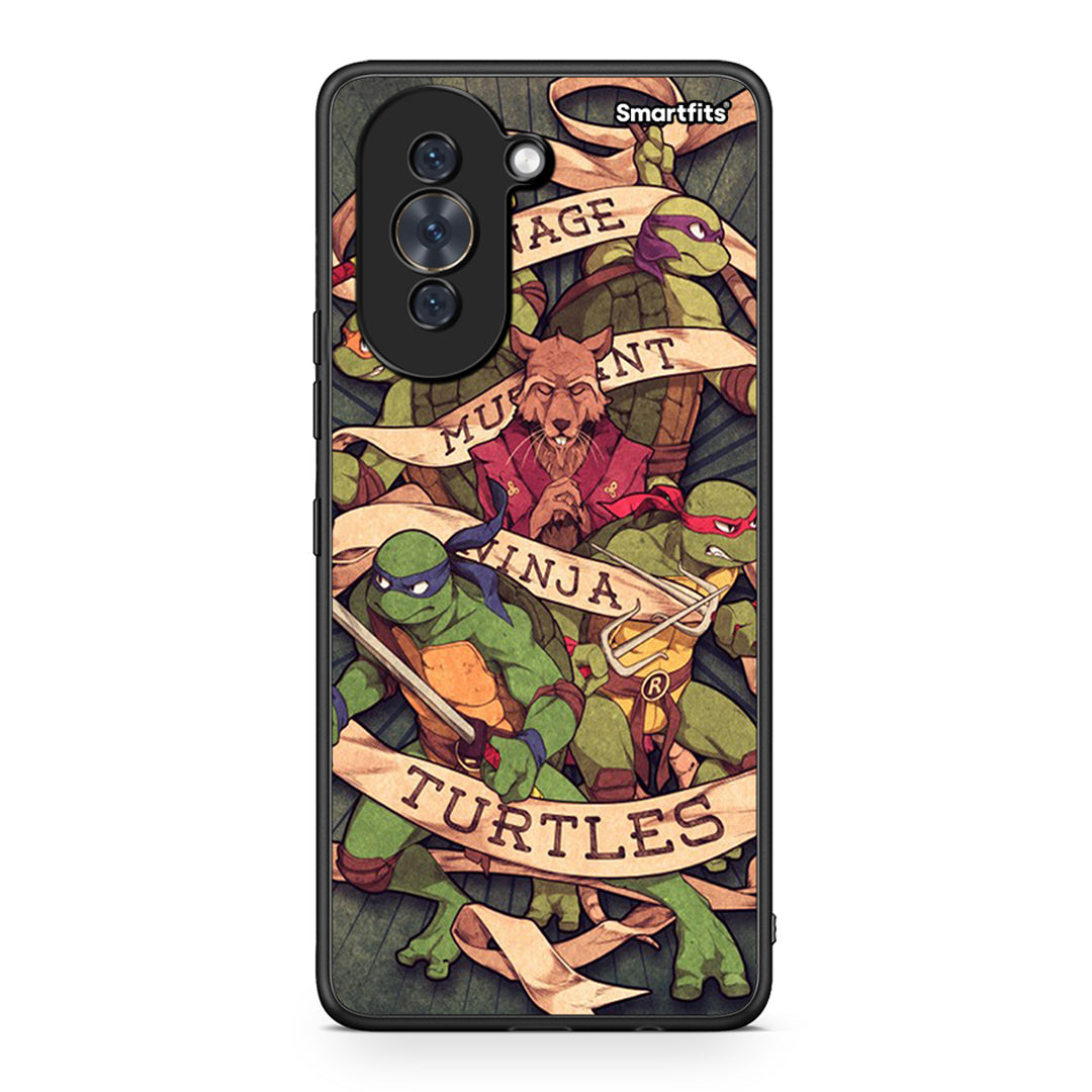 Huawei Nova 10 Ninja Turtles θήκη από τη Smartfits με σχέδιο στο πίσω μέρος και μαύρο περίβλημα | Smartphone case with colorful back and black bezels by Smartfits