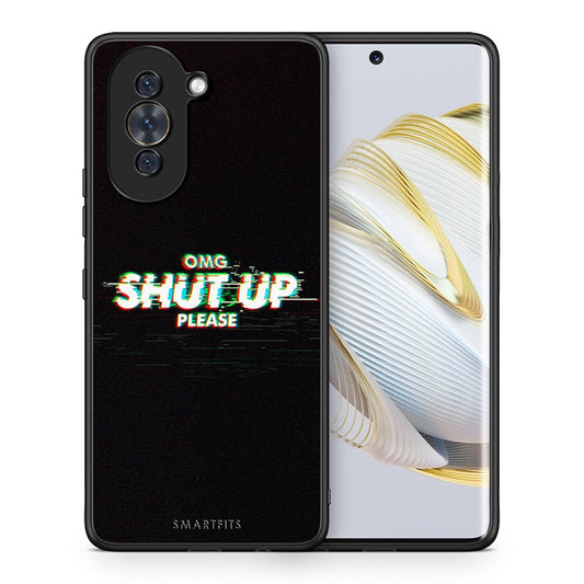 Θήκη Huawei Nova 10 OMG ShutUp από τη Smartfits με σχέδιο στο πίσω μέρος και μαύρο περίβλημα | Huawei Nova 10 OMG ShutUp case with colorful back and black bezels