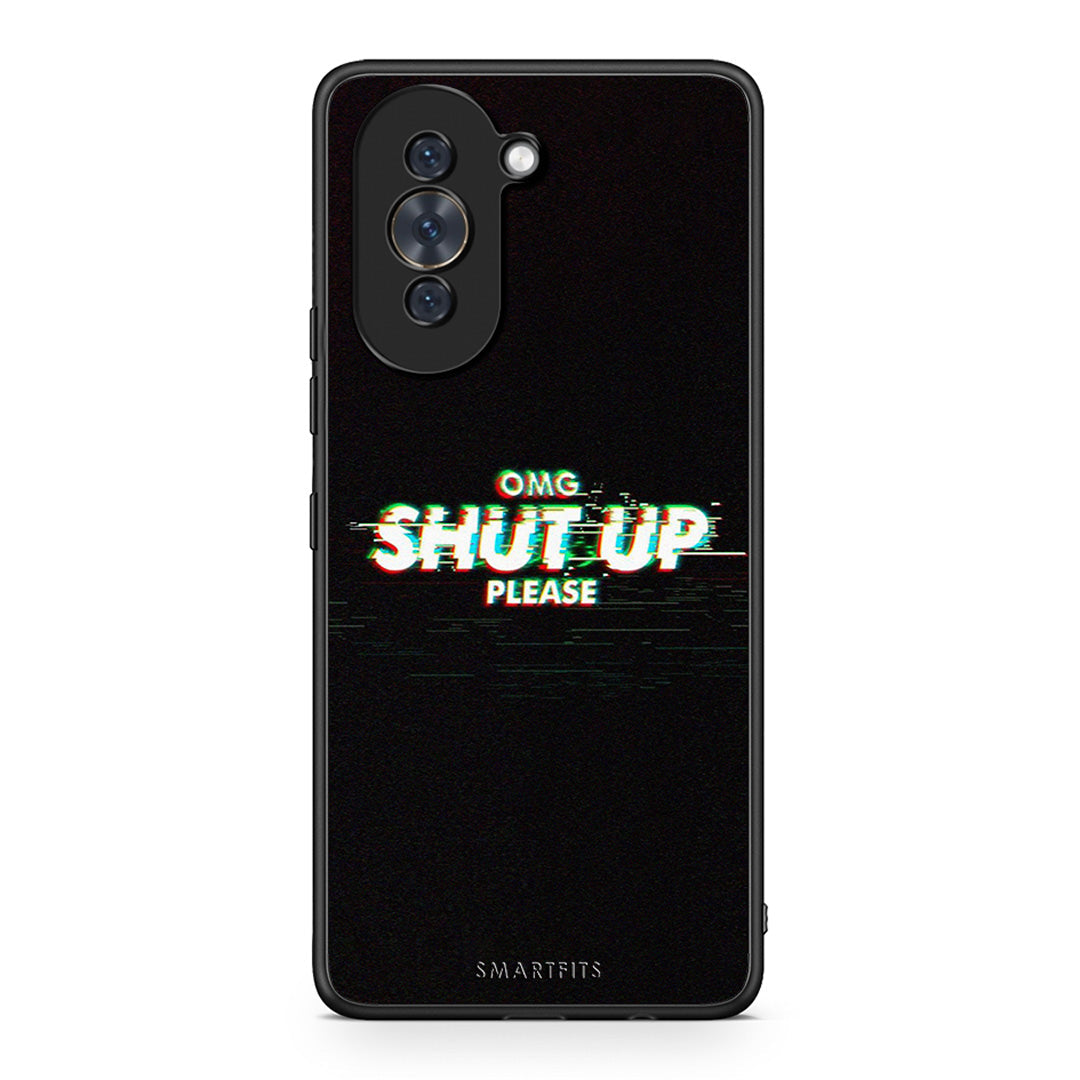 Huawei Nova 10 OMG ShutUp θήκη από τη Smartfits με σχέδιο στο πίσω μέρος και μαύρο περίβλημα | Smartphone case with colorful back and black bezels by Smartfits