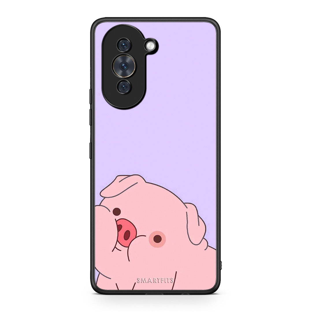 Huawei Nova 10 Pig Love 2 Θήκη Αγίου Βαλεντίνου από τη Smartfits με σχέδιο στο πίσω μέρος και μαύρο περίβλημα | Smartphone case with colorful back and black bezels by Smartfits