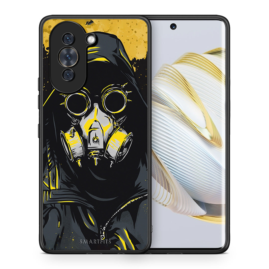 Θήκη Huawei Nova 10 Mask PopArt από τη Smartfits με σχέδιο στο πίσω μέρος και μαύρο περίβλημα | Huawei Nova 10 Mask PopArt case with colorful back and black bezels