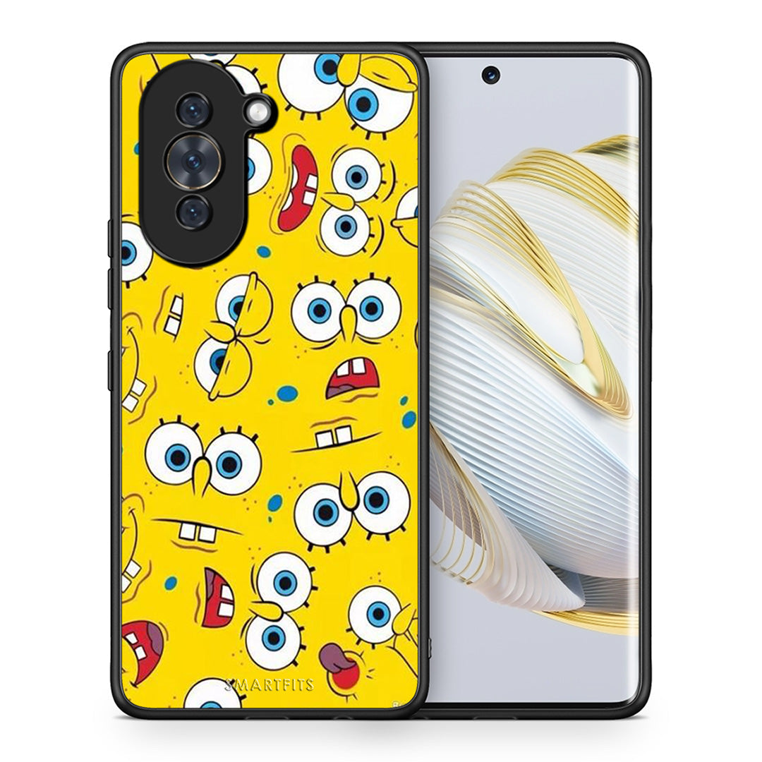 Θήκη Huawei Nova 10 Sponge PopArt από τη Smartfits με σχέδιο στο πίσω μέρος και μαύρο περίβλημα | Huawei Nova 10 Sponge PopArt case with colorful back and black bezels