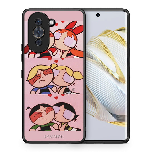 Θήκη Αγίου Βαλεντίνου Huawei Nova 10 Puff Love από τη Smartfits με σχέδιο στο πίσω μέρος και μαύρο περίβλημα | Huawei Nova 10 Puff Love case with colorful back and black bezels