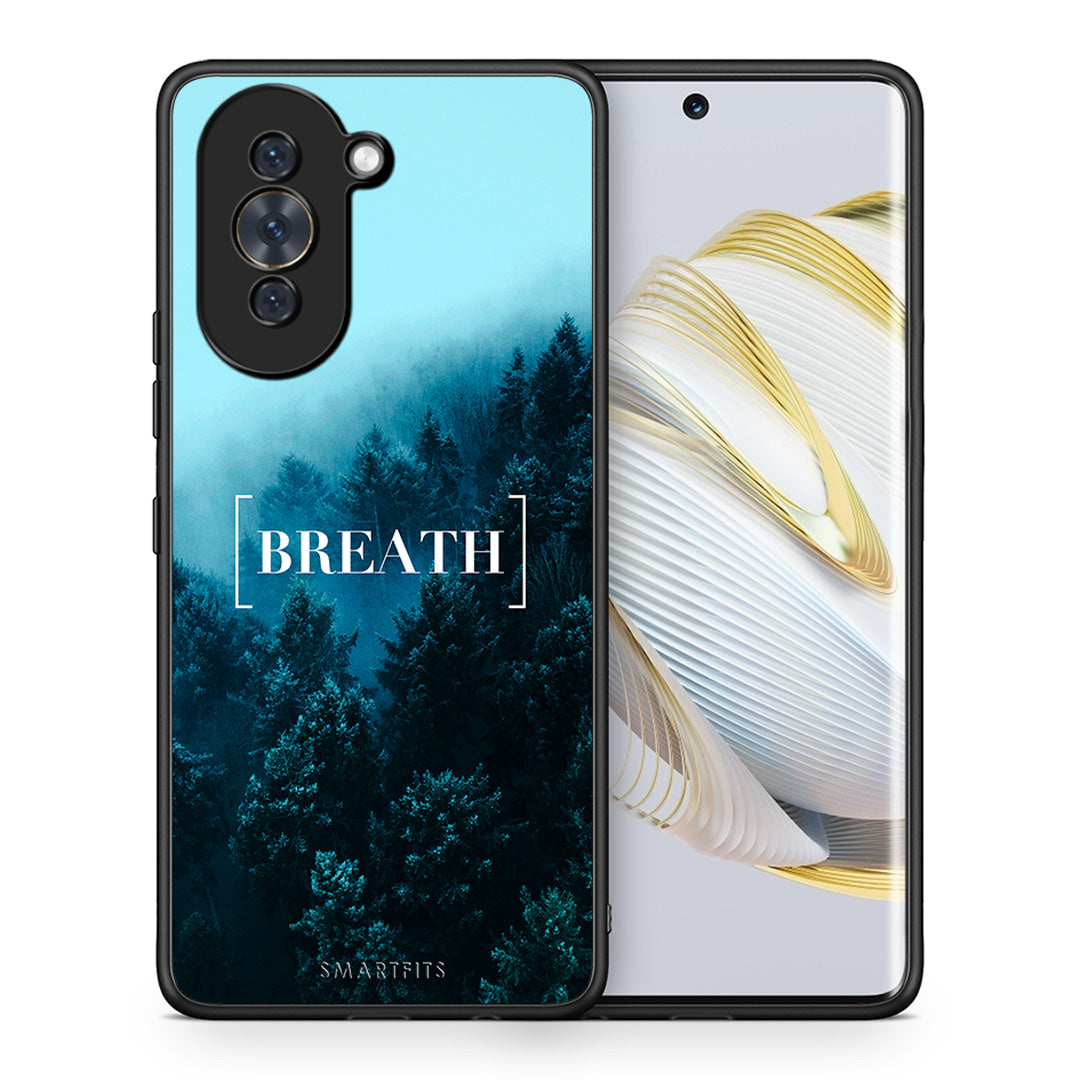 Θήκη Huawei Nova 10 Breath Quote από τη Smartfits με σχέδιο στο πίσω μέρος και μαύρο περίβλημα | Huawei Nova 10 Breath Quote case with colorful back and black bezels