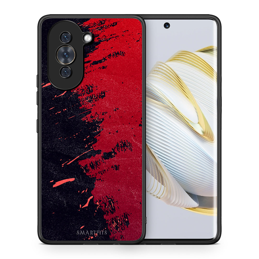 Θήκη Αγίου Βαλεντίνου Huawei Nova 10 Red Paint από τη Smartfits με σχέδιο στο πίσω μέρος και μαύρο περίβλημα | Huawei Nova 10 Red Paint case with colorful back and black bezels